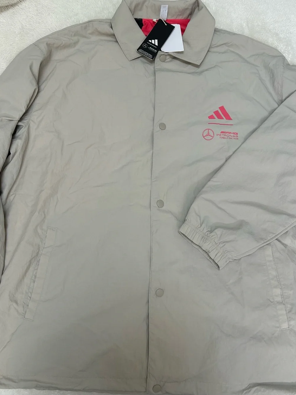 Adidas Mercedes AMG Petronas F1 One Team Size L Men’s Summer Coach Jacket JW3362